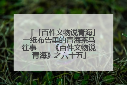 「百件文物说青海」一纸布告里的青海茶马往事——《百件文物说青海》之六十五