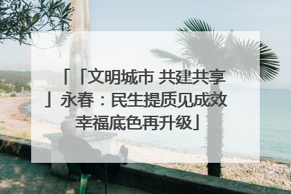 「文明城市 共建共享」永春：民生提质见成效 幸福底色再升级