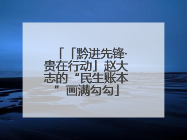 「黔进先锋·贵在行动」赵大志的“民生账本”画满勾勾