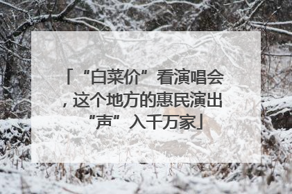“白菜价”看演唱会，这个地方的惠民演出“声”入千万家