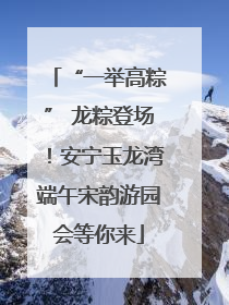 “一举高粽” 龙粽登场！安宁玉龙湾端午宋韵游园会等你来