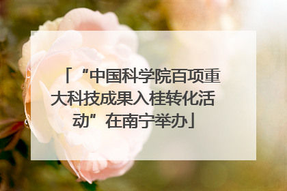 “中国科学院百项重大科技成果入桂转化活动”在南宁举办