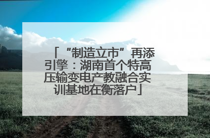 “制造立市”再添引擎：湖南首个特高压输变电产教融合实训基地在衡落户