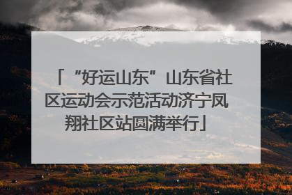 “好运山东”山东省社区运动会示范活动济宁凤翔社区站圆满举行