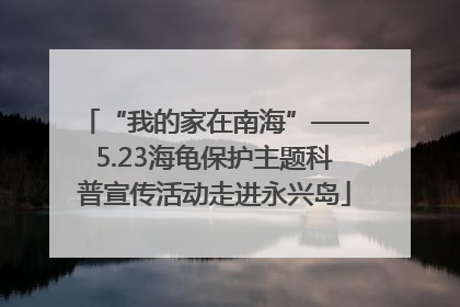 “我的家在南海”——5.23海龟保护主题科普宣传活动走进永兴岛
