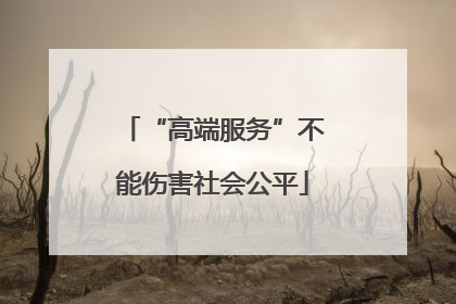 “高端服务”不能伤害社会公平
