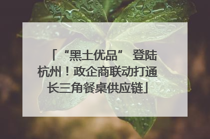 “黑土优品” 登陆杭州！政企商联动打通长三角餐桌供应链