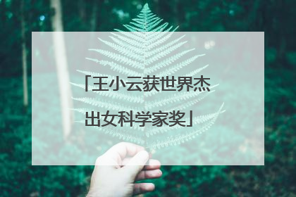 王小云获世界杰出女科学家奖