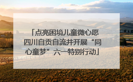 点亮困境儿童微心愿 四川自贡自流井开展“同心童梦”六一特别行动