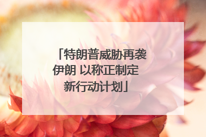 特朗普威胁再袭伊朗 以称正制定新行动计划