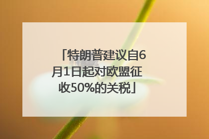 特朗普建议自6月1日起对欧盟征收50%的关税