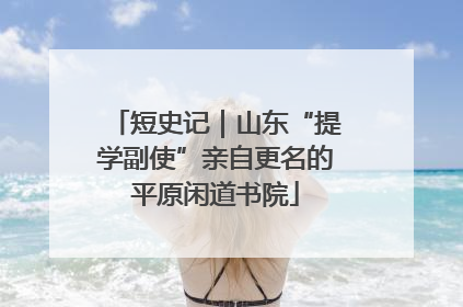 短史记｜山东“提学副使”亲自更名的平原闲道书院