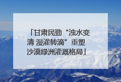 甘肃民勤“浊水变清 漫灌转滴”重塑沙漠绿洲灌溉格局