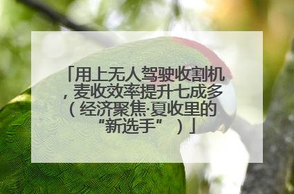 用上无人驾驶收割机，麦收效率提升七成多（经济聚焦·夏收里的“新选手”）
