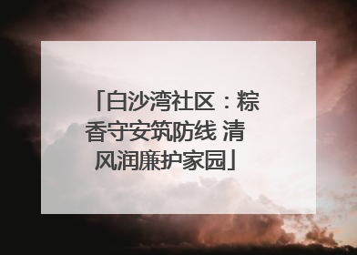 白沙湾社区：粽香守安筑防线 清风润廉护家园