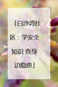 白沙湾社区：学安全知识 查身边隐患