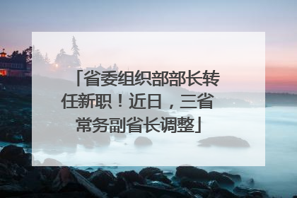 省委组织部部长转任新职！近日，三省常务副省长调整