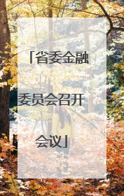 省委金融委员会召开会议