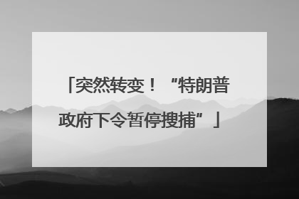突然转变！“特朗普政府下令暂停搜捕”