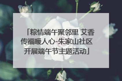 粽情端午聚邻里 艾香传福暖人心-朱家山社区开展端午节主题活动