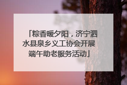 粽香暖夕阳，济宁泗水县泉乡义工协会开展端午助老服务活动