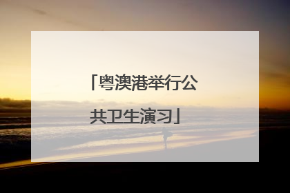 粤澳港举行公共卫生演习