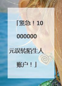 紧急！10000000元误转陌生人账户！
