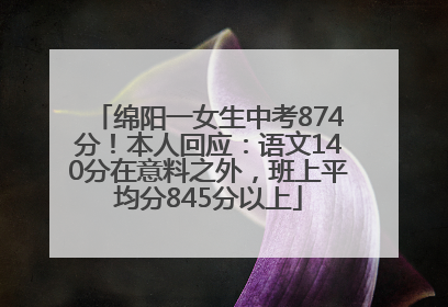 绵阳一女生中考874分！本人回应：语文140分在意料之外，班上平均分845分以上