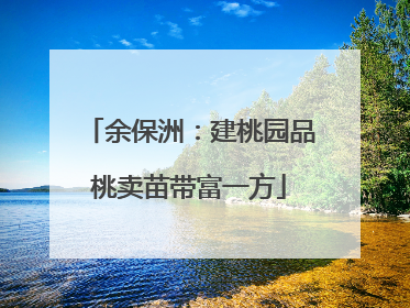 余保洲：建桃园品桃卖苗带富一方