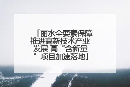 丽水全要素保障推进高新技术产业发展 高“含新量”项目加速落地