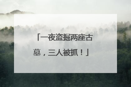 一夜盗掘两座古墓，三人被抓！
