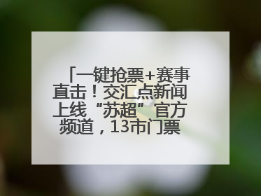 一键抢票+赛事直击！交汇点新闻上线“苏超”官方频道，13市门票、赛事尽在掌握