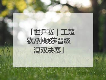 世乒赛｜王楚钦/孙颖莎晋级混双决赛