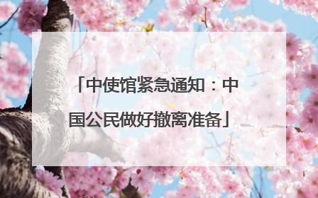 中使馆紧急通知：中国公民做好撤离准备