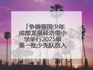 争做强国少年 成都龙泉驿洛带小学举行2025级第一批少先队员入队仪式