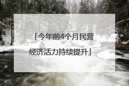 今年前4个月民营经济活力持续提升