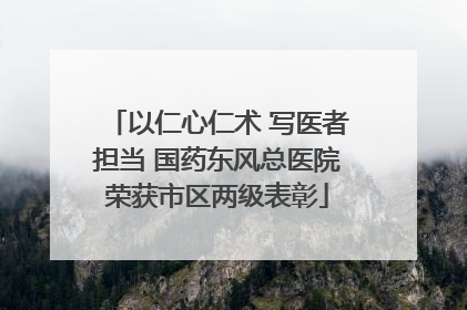 以仁心仁术 写医者担当 国药东风总医院荣获市区两级表彰