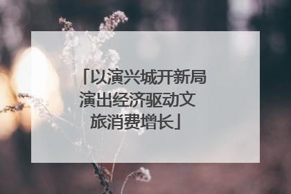 以演兴城开新局 演出经济驱动文旅消费增长