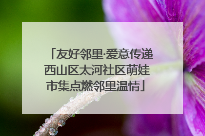 友好邻里·爱意传递 西山区太河社区萌娃市集点燃邻里温情