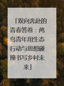 双向奔赴的青春答卷：鸬鸟青年用生态行动与思想碰撞书写乡村未来