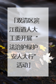 双清区滨江街道人大工委开展“法治护绿护安人大行”活动