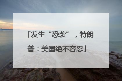 发生“恐袭”，特朗普：美国绝不容忍