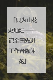 只为山花更灿烂——记全国先进工作者陈萍花