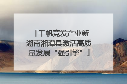 千帆竞发产业新 湖南湘潭县激活高质量发展“强引擎”