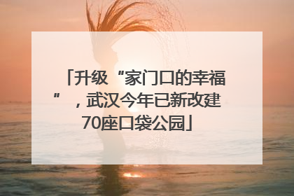 升级“家门口的幸福”，武汉今年已新改建70座口袋公园