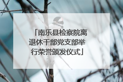 南乐县检察院离退休干部党支部举行荣誉颁发仪式