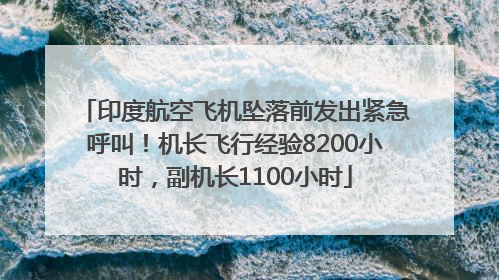 印度航空飞机坠落前发出紧急呼叫！机长飞行经验8200小时，副机长1100小时