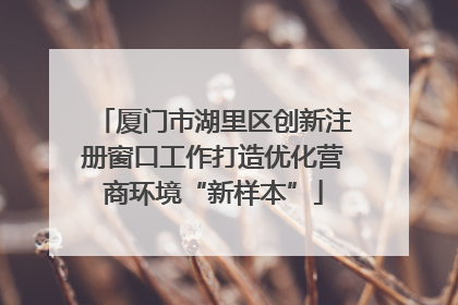 厦门市湖里区创新注册窗口工作打造优化营商环境“新样本”