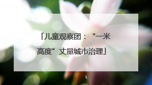 儿童观察团：“一米高度”丈量城市治理