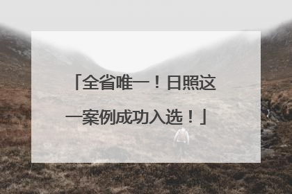 全省唯一！日照这一案例成功入选！